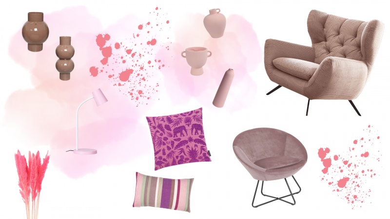 Moodboard Living in Pink
